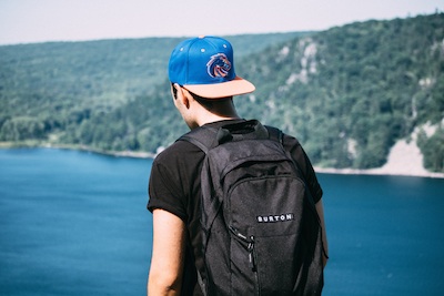 Student with backpack